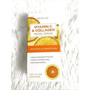 Skin 2.0 Vitamin C & Collagen Facial Serum Brightens Smooths Skin Made In Korea